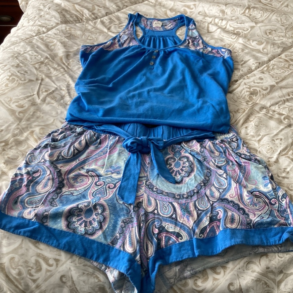 Echo Sleepwear Blue Paisley Summer Set - Picture 6 of 16